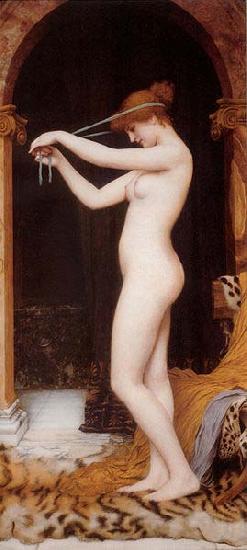 John William Godward Venus Binding her Hair Spain oil painting art
